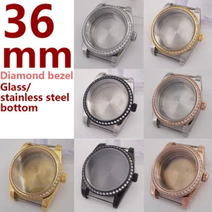 36mm39mm Diamond bezel watch case fit NH35 NH36 ETA2824/2836 DG2813 Miyota 8215  - Picture 1 of 40