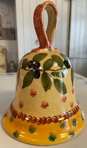 Vintage Keramik handgefertigt handbemalt große Glocke Made in Italy 8,5”H x 6,5”T - Bild 1 von 10