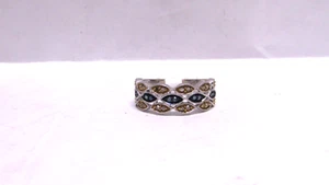 Damenring Sterlingsilber blau & gelb Diamant Bandring - Bild 1 von 8