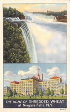 D2053 Home of Shredded Wheat at Niagara Falls, NY, 2 Views - 1938 Teich Linen PC