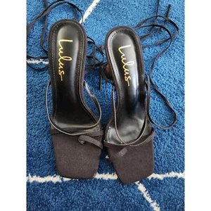 Lulus Women Square Toed Gladiator Wooden Heels sz8 - Picture 1 of 5