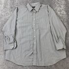 GS Classic Fit Wrinkle Free Dress Shirt Mens 19 34/35 Striped Continuous Comfort