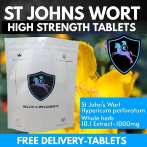 St Johns Wort 200 Tablets 1000mg Vegan Supplement Mental Support Antiviral - Picture 1 of 4