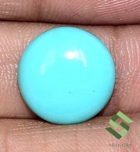 15x15 mm Natural Sleeping Beauty Turquoise Round Cabochon 9.35 CTS Loose Gems - Picture 1 of 6