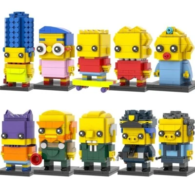 The Simpsons Brickheadz Bart Maggie Lisa Milhouse Bartman uvm.