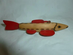 5 Inch Wood Weighted Unsigned William Flanagan Ice Spearing Decoy Lot K-802 - Picture 1 of 11