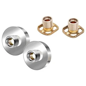 Easy Fix Brackets Kit With Chrome Round Pipe Collars for Bar Shower Valves - Picture 1 of 4