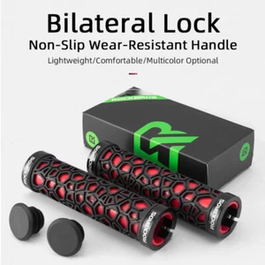 ROCKBROS Bicycle Bike Rubber Grips Cycling Handlebar Grips Lock On Anti-Skid - Picture 1 of 21
