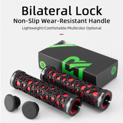 ROCKBROS Bicycle Bike Rubber Grips Cycling Handlebar Grips Lock On Anti-Skid - image 1 of 4