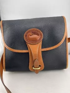 Vintage Dooney & Bourke Allwetter Leder Essex Handtasche USA kieselig schwarz - Bild 1 von 24