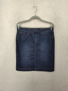 Earl Jean Women Skirt 7 Blue 100% Cotton Straight Pencil Fit Mid Rise Mini Denim - Picture 1 of 17