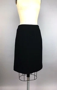DONNA KARAN New York black textrued wool perfect skirt 4 - Picture 1 of 5