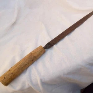 Old Oberg Sweden Triangular Metal File Wooden Handle - Picture 1 of 9