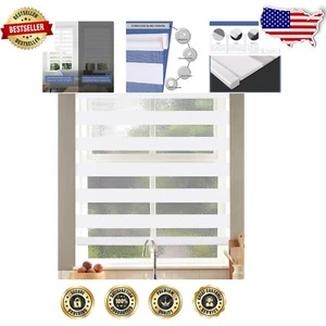 Luxurious 29x72" Roller Shades - Double Layer Light Filtering Window Treatment - Picture 1 of 10