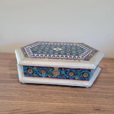 Joyero cuadrado de madera para frutas secas de aluminio oxidado (tamaño: 12 X 8 X 3 pulgadas) Foto 1 de 4