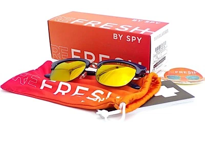Spy + Stout Sol Azul Marino Brillante Metalizado con Oro Spectra Espejo Lentes - Imagen 1 de 4