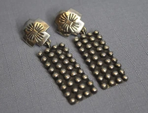 Sterling Silver Dangle Earrings by Navajo Artist Geneva Apachito - Picture 1 of 7