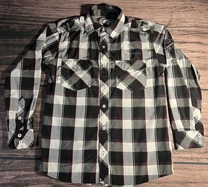 1948 Infringement Raider Jean Co Short Sleeve Plaid Button Up Shirt Size Medium - Picture 1 of 9
