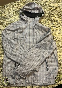 Mens Tommy Hilifiger Grey & Purple Plaid TECH Light Jacket Small S Windbreaker - Picture 1 of 11