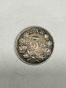 1896  SOUTH AFRICA 3 PENCE KM-3 - - Picture 1 of 2