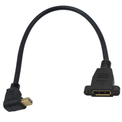 Mini DisplayPort to DisplayPort Panel Mount Cable | Male to Female | Down Angle - Image 1 of 2