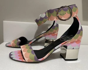 ROGER VIVIER Limited Edition Multicolor Open Toe Ankle Strap Sandals EU 37 US 7 - Picture 1 of 10