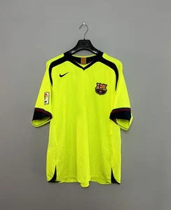 FC Barcelona 2005 2006 Nike Away Soccer Jersey Football Shirt Yellow Size XL - Picture 1 of 9