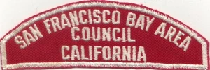 BOY SCOUT RWS SAN FRANCISCO BAY AREA/COUNCIL/CALIFORNIA RED & WHITE FULL STRIP - Picture 1 of 1