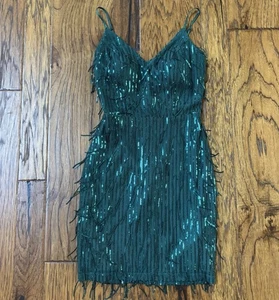 City Vibe Junior Gr. 0 Kleid smaragdgrün Pailletten Urlaub Party halbformell - Bild 1 von 10