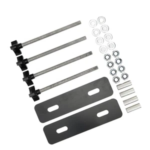 ⁺Black Traction Boards Mounting Pin Kit Steel M10x180 3.15‑5.51in Hole Spacing - Picture 1 of 24