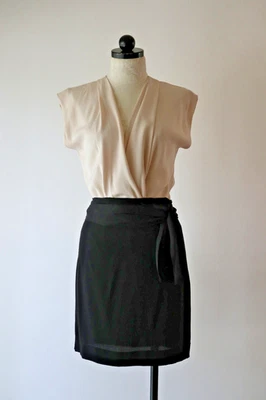 Vestido lápiz Diane Von Furstenberg beige negro seda gasa bloques de colores para mujer 0 Foto 1 de 4