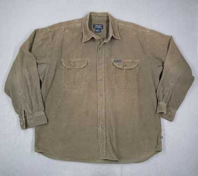 Moose Creek Shirt Mens 2XL Brown Corduroy Button Front Long Sleeve Distress XXL - Image 1 of 4