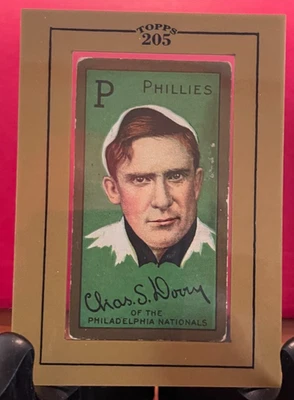 Topps T205 Buyback Charles Dooin borde dorado con Sweet Caporal trasero Phillies Foto 1 de 2