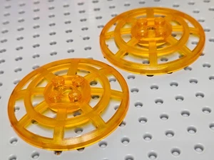 Lego Dish Inverted 6x6 Webbed, Type 2 (restricted) [4285b] Trans Orange x2 - Picture 1 of 4