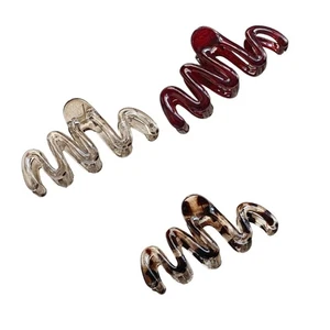 3Pcs Textured Hair Claw Strong Hold for Long Hair Stylish Women s Accessories - Photo 1/8