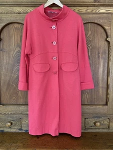 Marimekko Ritva Falla 34 4 XS bright pink heavy cotton coat jacket midi Barbie - Picture 1 of 8