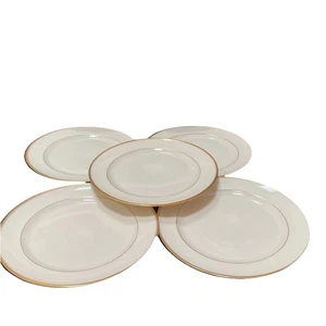 "5 placas antiguas Lenox Eternal de 9"" con borde de oro marfil, 1906-1930 EE. UU. - Imagen 1 de 13