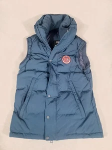 Superdry Chaqueta de Plumón Hombre Pequeña S - Mediana Azul Marino Bodywarmer Abrigo Logo - Imagen 1 de 8