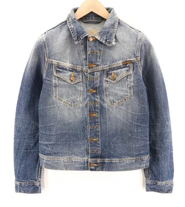 NUDIE JEANS Conny Org. Light Vintage Mens Jacket S Cotton Denim Washed Blue * - Picture 1 of 8