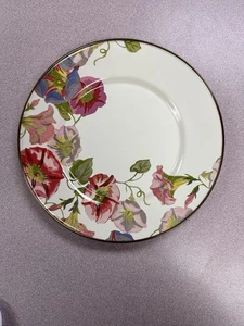 MACKENZIE CHILDS MORNING GLORY ENAMEL DINNER PLATE - Picture 1 of 2