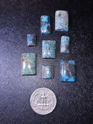 (8) Beautiful Morencl Turquoise Rectangles - Backed -  78.145cts - Image 1 of 4