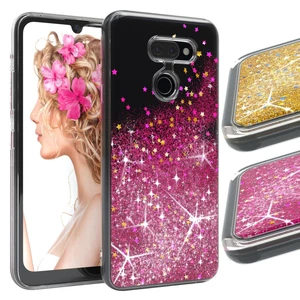 EAZY CASE LG K40S Glitzer Hülle Flüssig Silikon Handyhülle Handy Cover Tasche - Zdjęcie 1 z 9