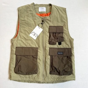 Zara Kids Traveling Outdoor Vest Age 9-10 Streetwear Apparel Edition Khaki NWT - Picture 1 of 9