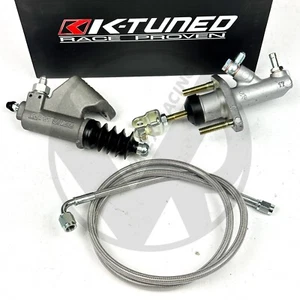 Bolt In EM1 CMC & K-Tuned Slave Kit for 04-08 Acura TSX Silver Clutch line - Picture 1 of 10