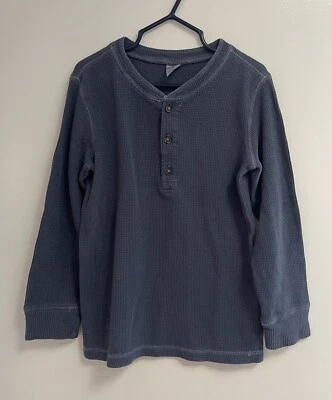 Camisa de manga larga Henley tejida térmica 100 % algodón azul 4 Carters para niños  Foto 1 de 4