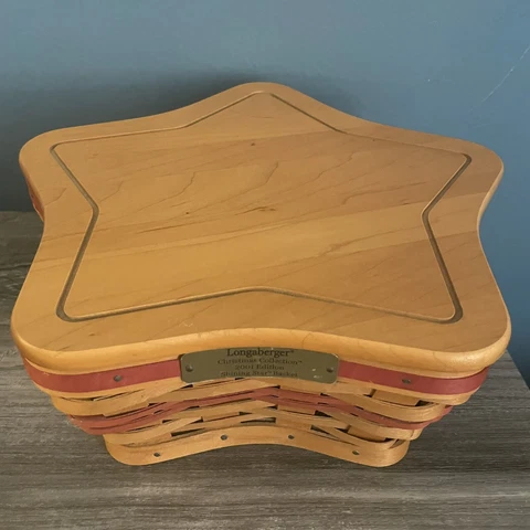 2002 Longaberger Shining Star Basket With Lid 10” Cover