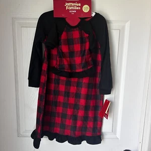 Girl & 18" Doll Matching Nightgowns Pajamas XS 4/5 Red & Black Plaid New BxI - Picture 1 of 6