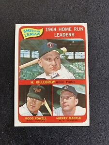 1965 Topps AL Home Run Leaders #3 ~ MICKEY MANTLE / Killebrew ~ FREE SHIPPING!