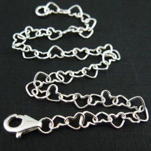 Collar de Plata Esterlina Cadena Eslabón Corazón Collar (Todos los Tamaños) Hecho en Italia - Imagen 1 de 5