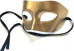 Venetian Masquerade Halloween Cosplay Gold Mens Masquerade Ball eye Mask Costume - Picture 1 of 1